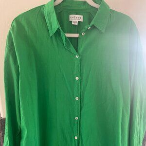 Womens Velvet By Graham & Spencer 100% Cotton Button Down Size M
